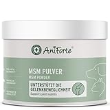 AniForte MSM Pulver für Hunde & Katzen 300 g – Hochreines Methylsulfonylmethan, Hochdosiert mit Reinheitsgrad 99,94%, organischer Schwefel für Tiere als Gelenkpulver, höchste Qualität