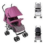 SAYOYO Buggy Faltbar Passend für 6 Monate bis 15 kg, Leichter Kinderwagen mit Korb und Erweitertes Verdeck und 5-Punkt-Gurt, Violett