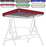 Hollywoodschaukel-Ersatzdach aus 210D-Oxford-Gewebe, wasserdicht, UV-beständig, staubdicht, Sonnenschutz für Gartenschaukel (Größe: 249 x 185 x 18 cm, Farbe: Rot)