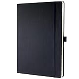 SIGEL CO111 Premium Notizbuch kariert, A4, Hardcover, schwarz, aus nachhaltigem Papier - Conceptum - mit Seitenzahlen, Inhaltsverzeichnis, Stiftschlaufe, Falttasche