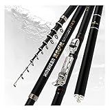 UFFD 2 Stücke Angelruten Spinnruten Tragbare Forellenrute Tactical Tragbare Angelrute Spinning Casting Travel Rod Vollsortiment Action Karpfen Grobrute鱼竿 (Color : Black, Size : 2.4M)