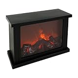 FineHome Kleiner LED Deko Elektrokamin 30x11x20cm Kaminfeuer Simulation Kamin Standkamin Tischkamin batteriebetrieben