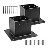 Pfostenträger 10 x 10 cm – 2 Stück Pfostenbasis, Innenmaß 8,4 x 8,9 cm, Halterung für Pergolen aus Holz | für Boden draußen Garten Gehege Terrasse Veranda Pergolen Pavillons Schuppen