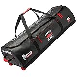 Cressi Unisex-Adult Tuna Dry Wheel Bag Große wasserdichte Tasche mit Rollen, Schwarz/Rot, 120 L