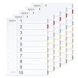 GTNCE Trennblätter für Ordner A4 10-teilig: Register für Ordner mit 11 Löchern Gestanzt, A4 Ordnerregister für Perfekte Organisation im Büro, Homeoffice & Schule