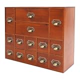 WindWilder Schubladenschrank aus Holz, stapelbar Apothekerschrank Vintage Kommode mit Schubladen 16 Schubladenbox Holz Kommoden Chest für Home Office Desk Organisation und Lagerung 53x16x42.4cm