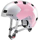uvex kid 3 - robuster Fahrradhelm für Kinder- individuelle Größenanpassung - optimierte Belüftung - silver - rosé - 51-55 cm