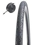 FengCan 700C Fahrradreifen 28-622 700x28C Fahrradreifen faltbar und 28 Zoll Fahrradschlauch 700x25/32C Presta Ventil 48mm, passend für 700 x 28C 28x1.10 City/Road Fahrrad Reifen Ersatzrad (Eine)