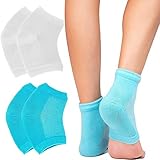 2 Paar Feuchtigkeitsspendende Socken,Gel-Fersensocken,offene Zehensocken,lindern Fersenschmerzen,bequem,weich,belüftet, feuchtigkeitsspendend,geeignet für Männer und Frauen,rissige High Heels