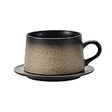 Kaffeetasse, farbige Kaffeetassen – Keramik-Steinzeug-Tee, Tassen, hochwertige Vintage-Kaffeetasse mit Teller, einfaches Bürotassen-Set, verdickte Keramiktasse, Kaffeetassen