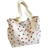 Muteitt Cord-Tragetasche, Süße Erdbeer-tragetaschen Für Damen, Umhängetasche, Handtaschen Für Arbeit, Strand, Reisen Und Einkaufen