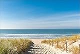 Muralo Fototapete Strand 300 x 450 cm Vlies Tapete Wandtapete Dünen Meer Himmel Wohnzimmer Schlafzimmer Moderne Wandbilder XXL Natur Panorama Wasser Wand Dekoration