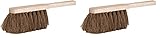 Kerbl 29479 Handfeger Kokos, Flacher Holz- Griff mit Loch (Packung mit 2)