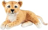 BRUBAKER Löwin Kuscheltier - 30 cm Stofftier Löwe - Baby Plüschtier Raubkatze Liegend - Kinder Plüsch Spielzeug - Braun