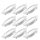 Ultradünne Deckeneinbauleuchten, 9 Stück, Einbauleuchten für Wohnzimmer, Schlafzimmer und Flur, 6500 K, kaltweiß, bündig montiert, Downlighting