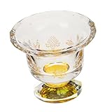 FUNOMOCYA 1Stück Buddhistischer Wasserbecher mit Fuß Anbetungsschale für Meditation und Rituale Langlebige Kristallglas Wasserschale für Altar Perfektes