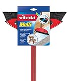 Vileda Multi Besen, mit Teleskopstiel, Kautschukborsten, gegen Tierhaare, verstellbar von 75–130 cm