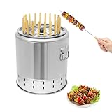 Tragbarer rauchfreier Holzkohlegrill aus Edelstahl für Picknicks, Camping, Reisen, Partys und Strände, kompakte Outdoor-Kochlösung