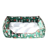 Mateju Hundebett Rechteckig Flauschig, Plüsch Haustierbett Katzenbett Warme Hundekissen mit rutschfest Unterseite Katzenkissen für Mittelgroße Kleine Hunde Katzen (Weihnachtsgrün,64x53x18cm)