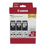 Canon Tinte Multipack - PG-540L/CL-541XL Original Drucker Tintenpatronen 3er-Pack (2 x Schwarz L, 1 x Farbe XL druckerpatronen)