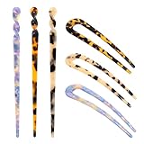 Molain Haarnadeln Im Französischen Retro Stil U Sticks Im Französischen Stil Schildkröte Essstäbchen Haarnadeln Scheibe Haarspangen Für Frauen Und Mädchen Frisuren Zubehör Braun, 6 Stück