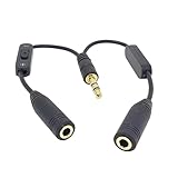 HOMOCONO Headset Splitter Adapter 1 Male Auf 2 Female Vergoldeter Audio Y Splitter Für Kopfhörer Und Mikrofon Geeignet Für Tablet Smartphone Und PC