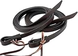 Jeereal Spalt-Zügel aus Leder, schweres Ölgewicht, eingebrochen, geschmeidige Ranch-Zügel für Western Horse ProTack, 1,6 cm x 2,1 m, Dunkelkaffee