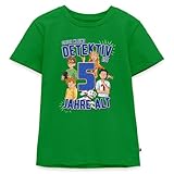 Spreadshirt TKKG Junior 5. Geburtstag Fünf Jahre Blau Geschenk Kinder Premium Bio T-Shirt, 122/128 (6 Jahre), Grün