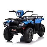 Lischwert Elektro Kinderquad, 12V Kinder Elektrische ATV mit LED-Scheinwerfern, Musik & Hupe, Elektroauto mit 4 rutschfeste Räder & langsamer Start, für Kinder 3–6 Jahre alt (Blau)