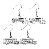 ABOOFAN 6 Paar Ohrringe, Legierung, schickes Zubehör, einzigartige Form eines Schulbuss, originell für und Familie