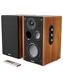MAJORITY D100 Bluetooth Lautsprecher Boxen für Stereoanlage | 100W Regallautsprecher | Xtra BASS Aktivlautsprecher | HDMI ARC Speaker | Premium-Holz Regal-Lautsprecher | Studio HiFi Lautsprecher