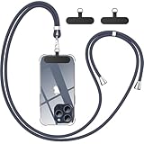 caslord Handyband Universal, Handy Lanyard, Geeignet für alle Smartphones mit 2 Stück Universelles Patch, Handyband mit jeder Hülle kombinierbar, Einstellbar und Abnehmbar - Dunkelgrau
