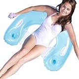 Pool Floats | Faltbares schwimmendes Floß, aufblasbare Liege Sofa mit 2 Griffen und Getränkehalter | für Erwachsene, Outdoor, Schwimmbad, Schwimmen, Wasser, See, Bräunung, Fluss