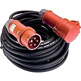as - Schwabe Starkstrom Verlängerungskabel 25 m H07RN-F 5G2,5 - CEE Phasenwendestecker - 400V/16A/ca. 11kW - 5-polige, robuste CEE Verlängerung für Außenbereich - IP44 - Made in Germany, 60548
