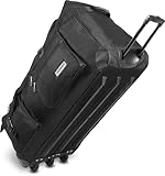 normani Jumbo Reisetasche XXL Trolly mit Rollen aus robustem Material Farbe Schwarz / 120 Liter