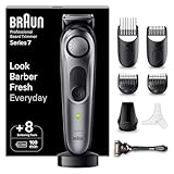 Braun Barttrimmer, Trimmer Herren, 40 Einstellungen, Ladestation, Reiseetui, Bartschablone, 100 Min. kabellose Laufzeit, BT7420