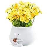 Einzigartige Blumentöpfe - Kreative Pflanzentöpfe aus Kunstharz | Kleine dekorative Sukkulenten, Pflanzen im Kaffee-Zylinder-Design, stilvolle Gartendekoration