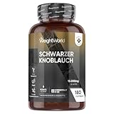Schwarzer Knoblauch 100:1-15000mg Knoblauch Extrakt pro Portion - Allium Sativum - 180 Veganes Kapseln - 6 Monate Vorrat - Black Garlic - Frei von Magnesiumstearat - 1 Kapsel täglich - WeightWorld