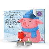 Mr. & Mrs. Panda Duftkerzen Adventskalender Schweinchen Glühwein Design - Blau Pastell