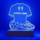 ZEEYUAN Fußballgeschenk Nachtlicht für Jungen Mädchen Fußball Lampe zum Beschriften mit Farbwecgselmodi Geschenke für kleine Fussballer Kinder und Männer