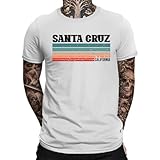 Santa Cruz Kalifornien Surfer Retro 70er 80er - California Los Angeles Herren T-Shirt, Weiß, L