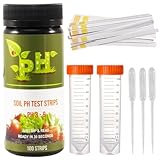 Joycabin pH Bodentest, ph Wert Boden Messen, 100 Tests Streifen Kit 3,0-9,0 Reichweite, Säure Test Messgerät für Garten, Rasen, Bauernhof, Gemüse, Pflanzen