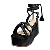 QJDFLL Schuhe Damen hoher Zeh mit hohen Absätzen Mode-Frühlings- Sandalen-Damenhausschuh Damen Schuhe Winterboots(Schwarz,40.5)