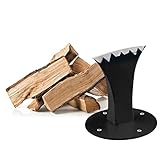 weemoment Brennholzspalter, Hochfester Anzündspalter | Manueller Holzspalterkeil, Anzündholzspalter für Holzofenkamin und Feuerstellen - Holzspaltkeil Manueller Holzspaltkeil, Schwarz, Orange