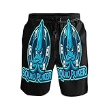 Süße Tintenfisch Poker Octopus Herren Badeshorts Badehose mit Mesh-Futter Boardshorts für Männer Surf Schwimmhose Sporthose