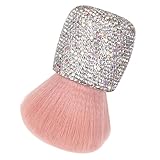 IMIKEYA Einziehbarer Make Up Pinsel mit Rundem Kopf Rosa Mineralpuder und Rougepinsel Weiche Kunststoffborsten Kompakt für Reisen und Vielseitiges Schminken