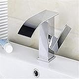 Wasserhahn Chrom Wasserfall Wasserhahn Wasserfall Wasserhahn Einhebelmischer Einloch-Badezimmer-Waschtischarmatur