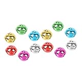 GLEAVI 12 Stück Bunte Glockenanhänger Glocken Handglocken Charms Kleine Bunte Glocken Ornamente Anhänger Ring Glocke Hängend Jingle Dekorativ Winzige Mini Glocke