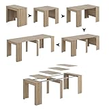 Dmora - Ausziehbarer Tisch Compton, ausziehbarer Esstisch, Tisch mit Mehrzweckverlängerungen, ausziehbar auf bis zu 10 Sitzplätze, 51/237 x 90 x 78 cm, Eiche