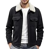 FASLOLSDP Strickjacke Herren Cordjacke Warme Langarm Übergangsjacke Winter Sportjacke Trachtenjanker Cardigan Leichte Jacket Men Trachtenjacke Ohne Kapuze Freizeitjacke Einfarbig Sportjacke
